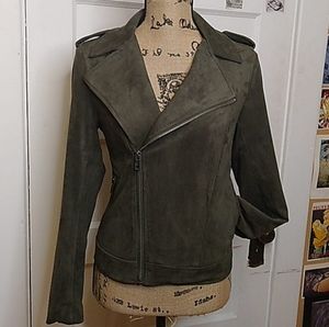 Faux Suede Moto Jacket